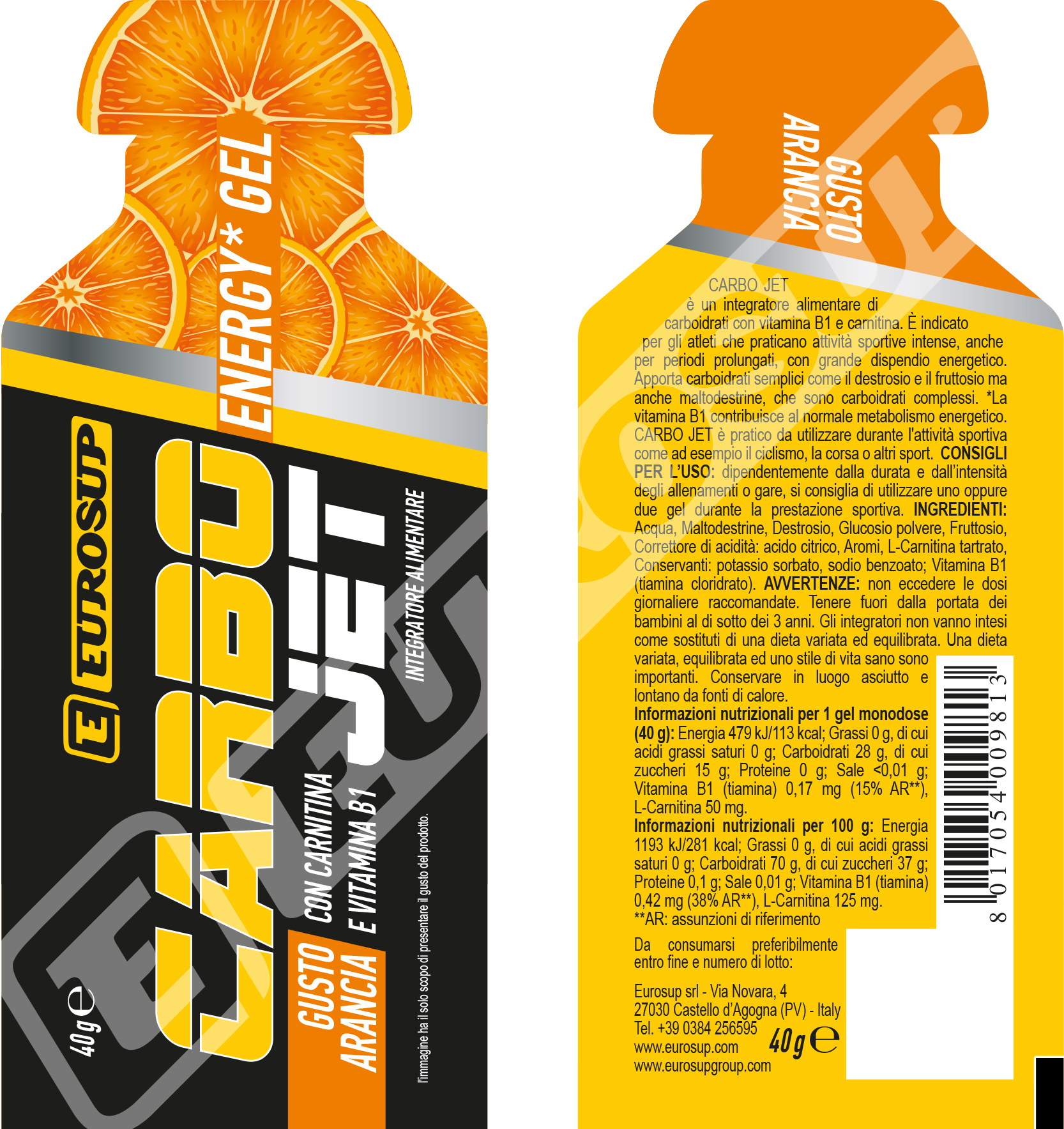CARBO JET ENERGY GEL - con carnitina
