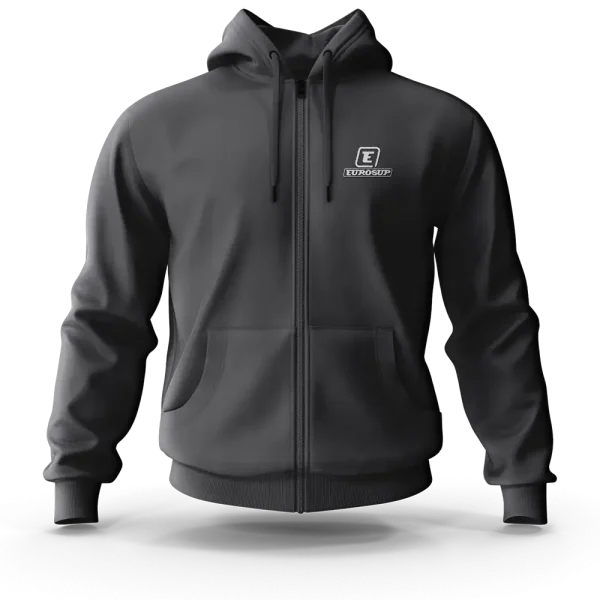 Felpa Eurosup con cappuccio full zip - Logo ricamato lato cuore